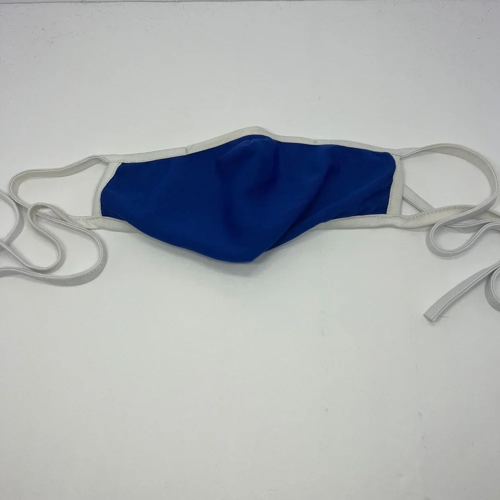 Reusable Face Mask Wired Royal Blue Washable Cotton Blend Ties Lot of 6 Flu Sick